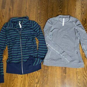 (2) Lululemon Asana jacket and tweed top size 6 women's excellent condition